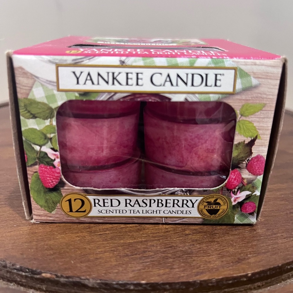 Yankee Candle Red Raspberry Scented Tea Light Candles 12 Pack Fruit Fragrance